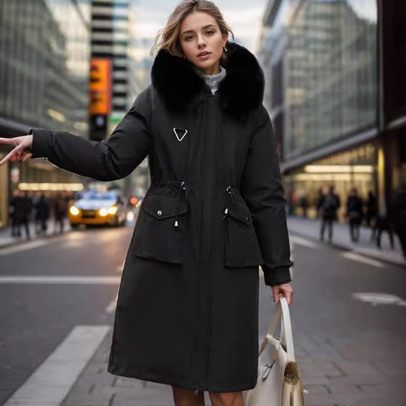 Levoire | Parka Femme Manteau Long En Coton Trenchcoat Noir