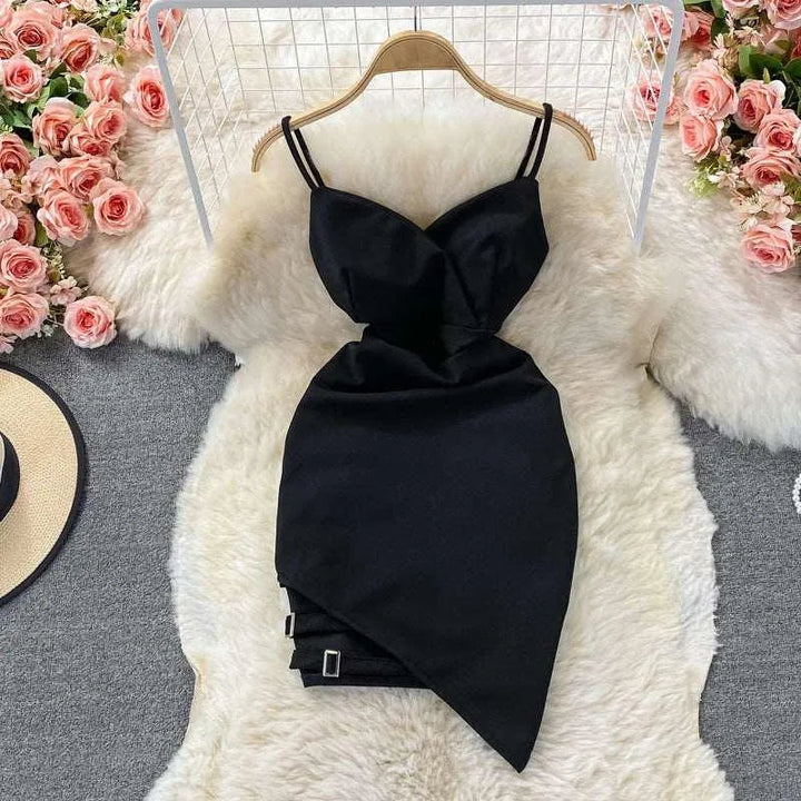 Levoire | Robe à bretelles fines sans dos Noir