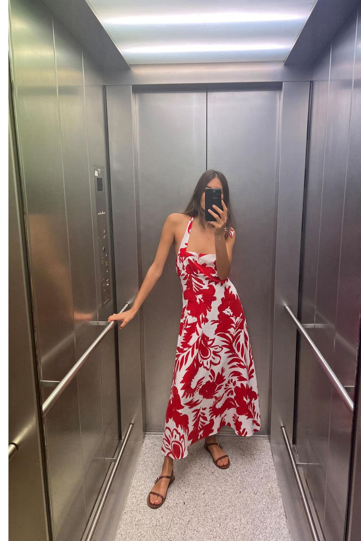 Levoire | Sophistiqué Robe Dos Nu Imprimée