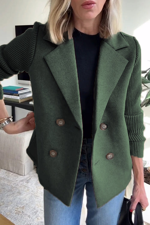 Levoire | Blazer Élégant Avec Manches Contrastées Vert
