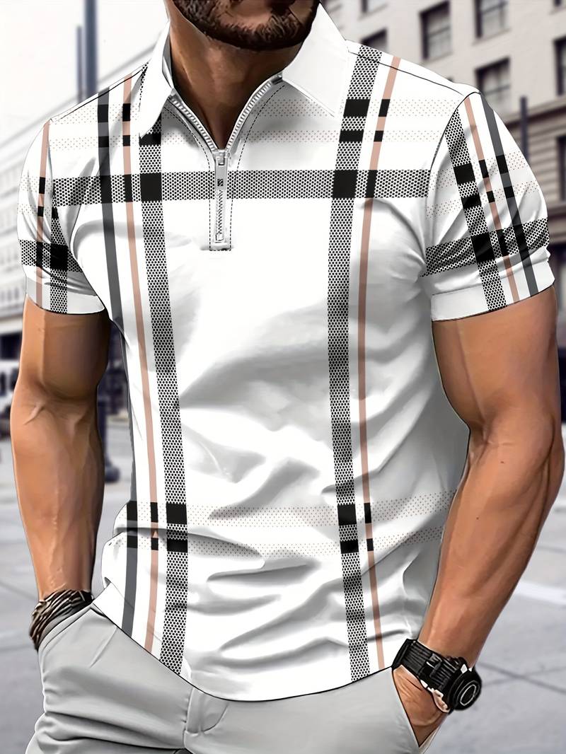 Levoire | Chemise De Golf Rouge À La Mode Dans Le Style De Rue Blanc