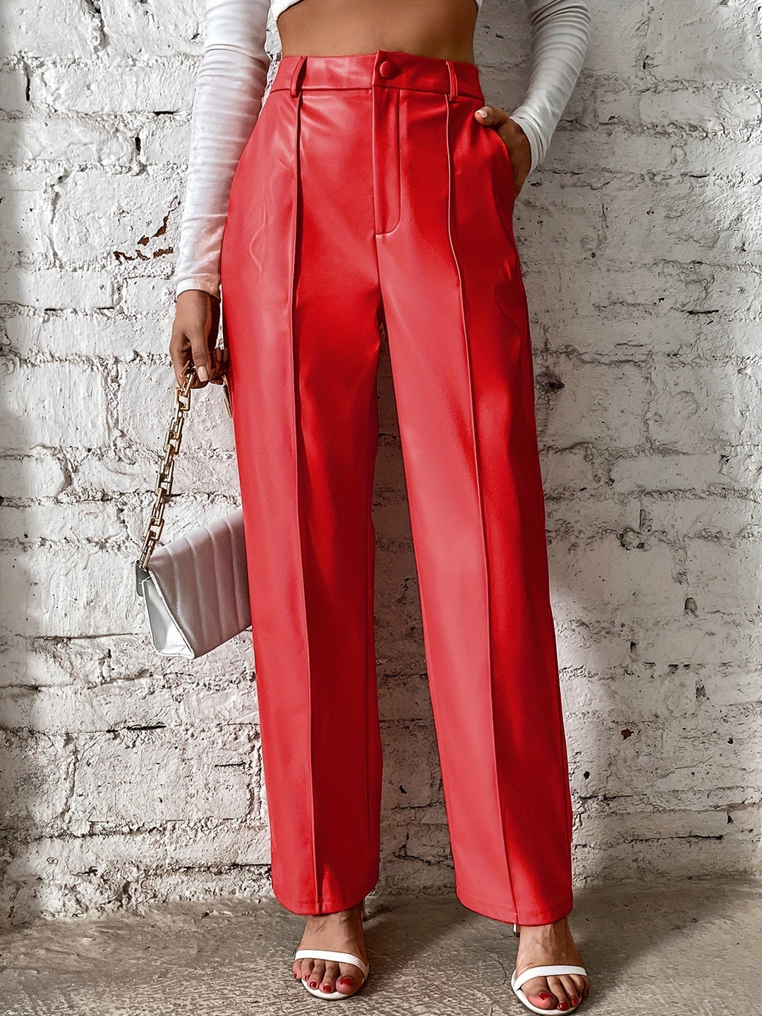 Levoire | Pantalons Taille Haute Confortables Avec Jambe Droite Et Poches Rot