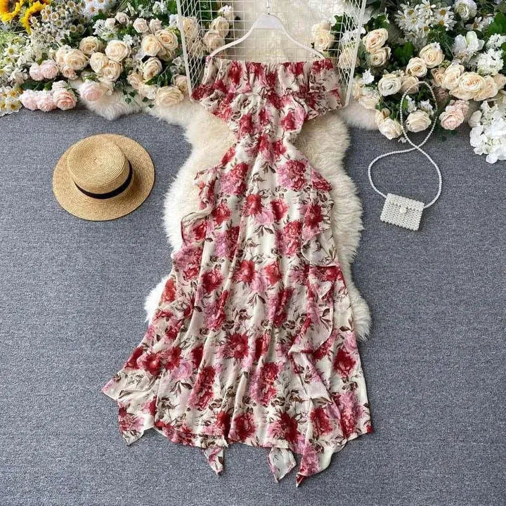 Levoire | Robe à ourlet irrégulier Abricot Une taille