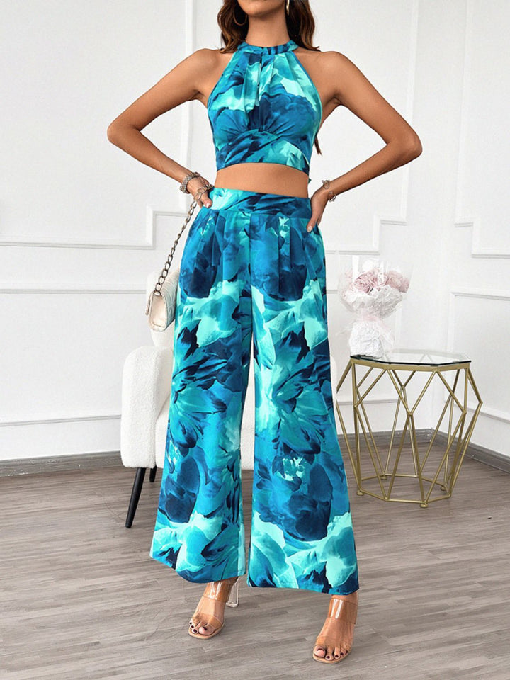 Levoire | Ensemble Top Halterneck Imprimé Prêt Pour La Plage Ultime Et Pantalons