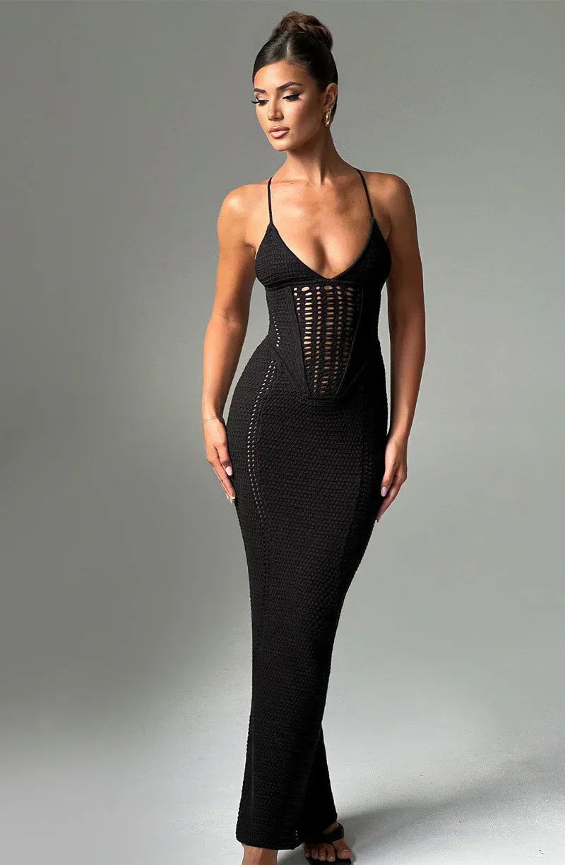 Levoire | Robe élégante unie Noir
