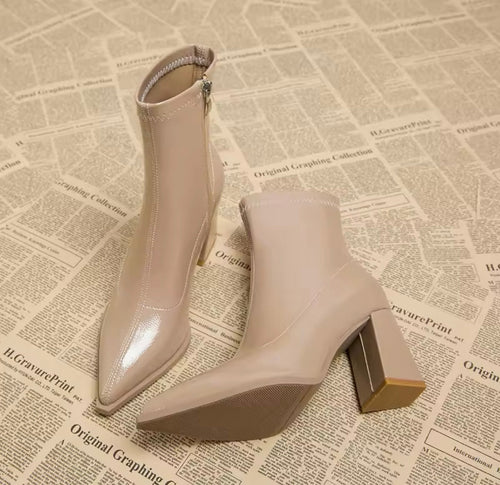 Levoire | Bottines En Simili Cuir Avec Talon Bloc