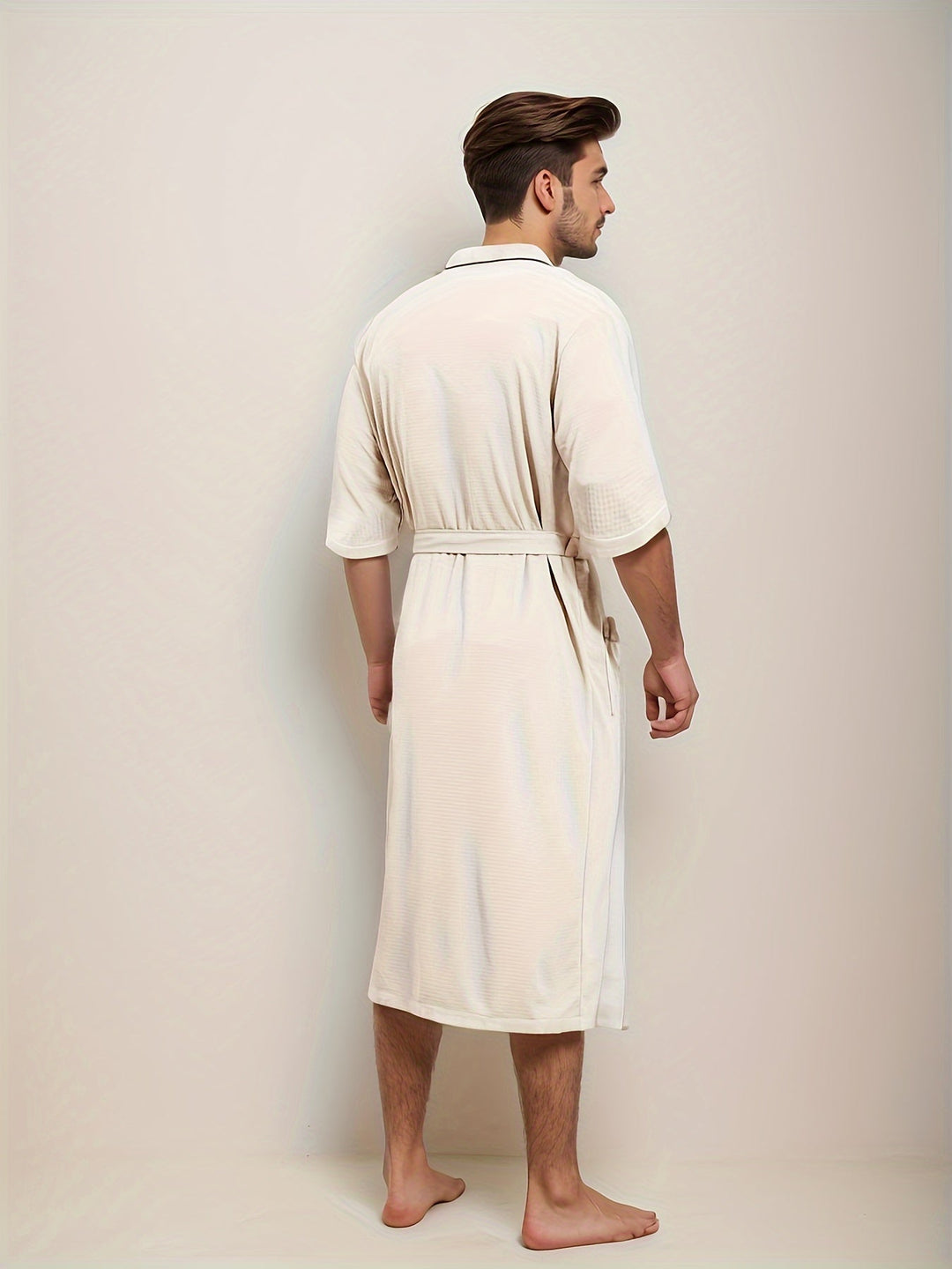 Levoire | Peignoir Pour Homme Élégant À Manches Courtes Et Poches Doubles