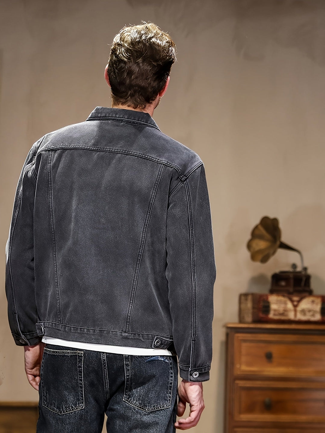 Levoire | Veste En Jean Chaude En Gris Foncé