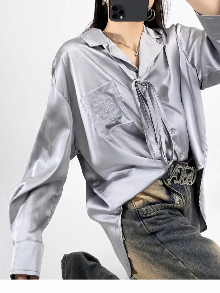 Levoire | Blouse Avec Col À Nœuds Et Poche Poitrine