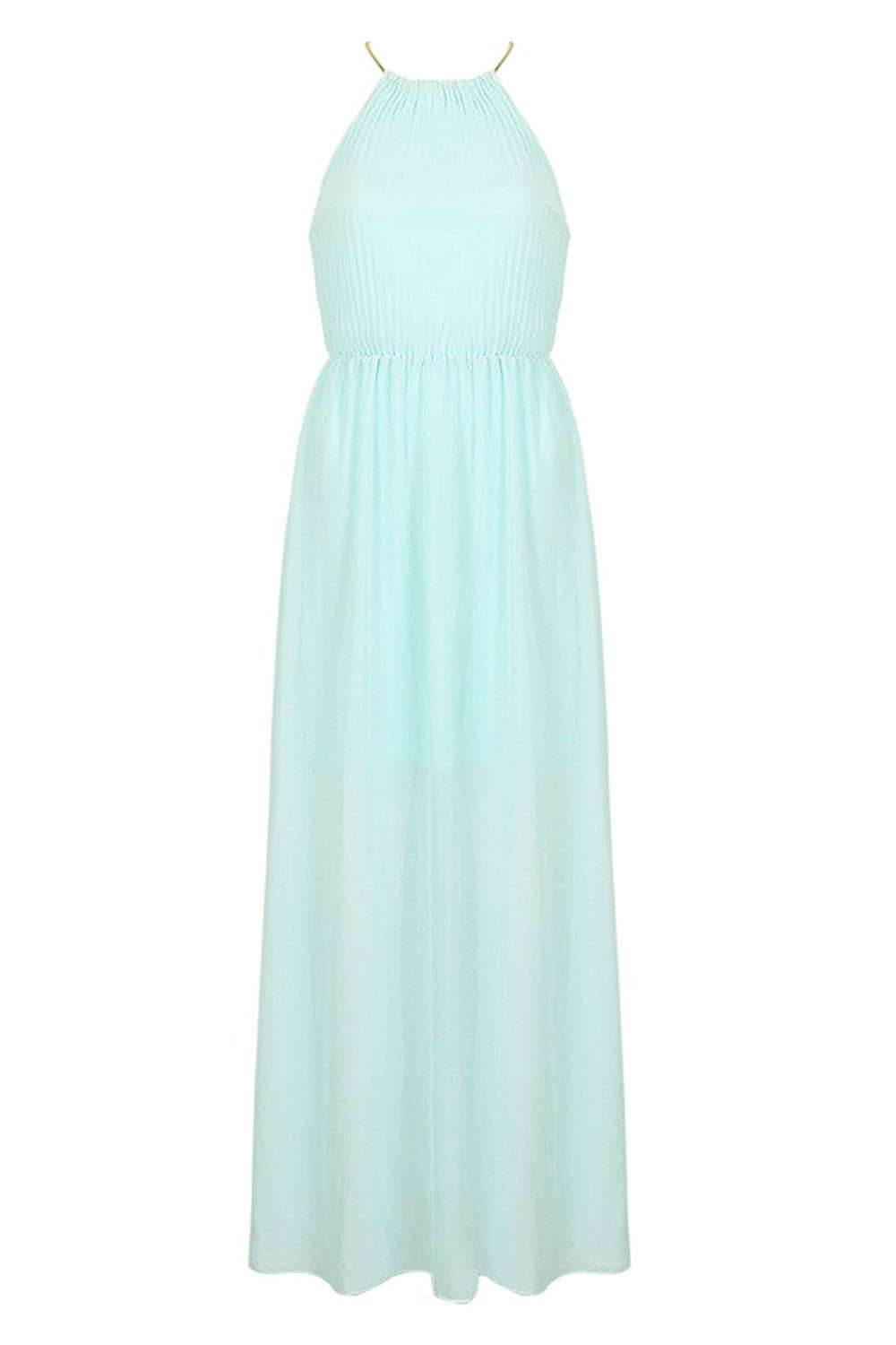 Levoire | Robe de soirée maxi sans manches à dos creux plissé