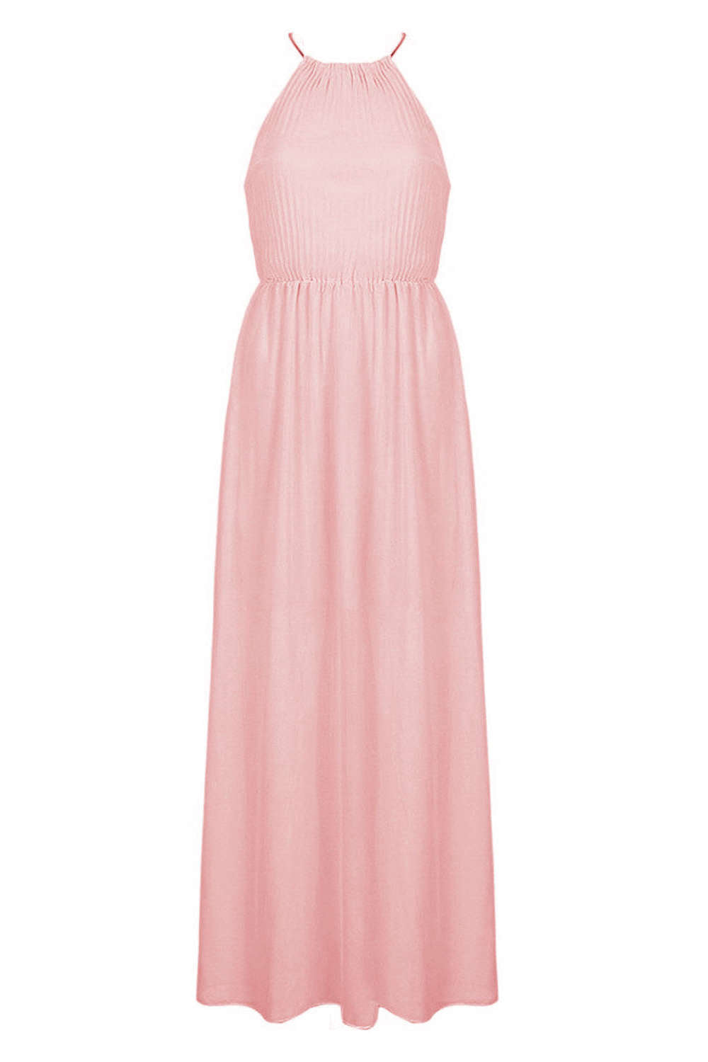 Levoire | Robe de soirée maxi sans manches à dos creux plissé