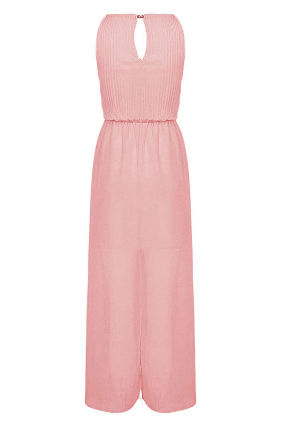 Levoire | Robe de soirée maxi sans manches à dos creux plissé