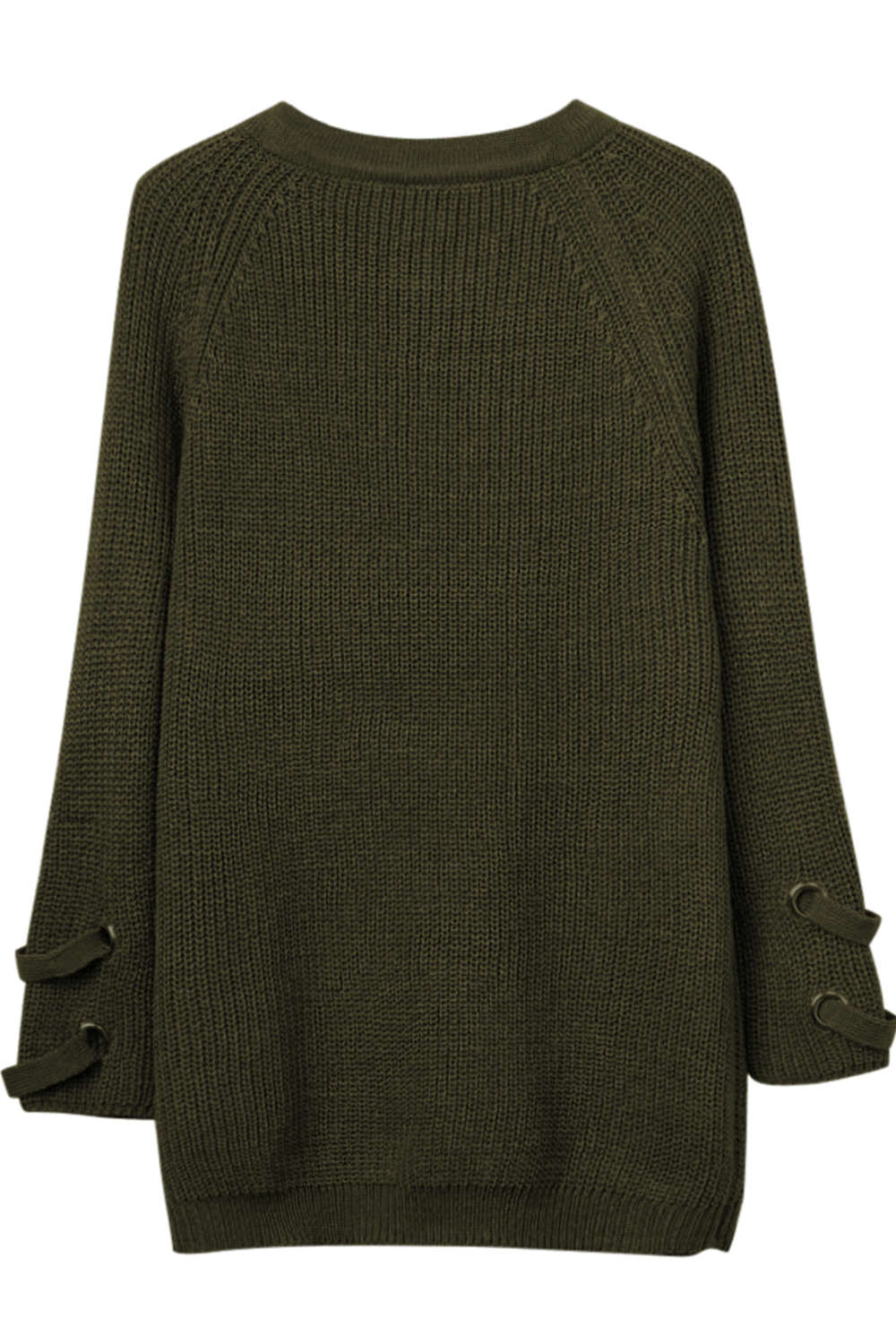 Levoire | Femmes Lacets Vue avant Encolure en V Manches longues Pull en tricot Top