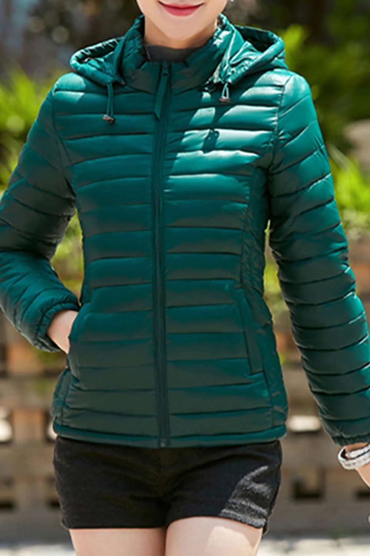 Levoire | Veste doudoune courte à capuche légère Vert