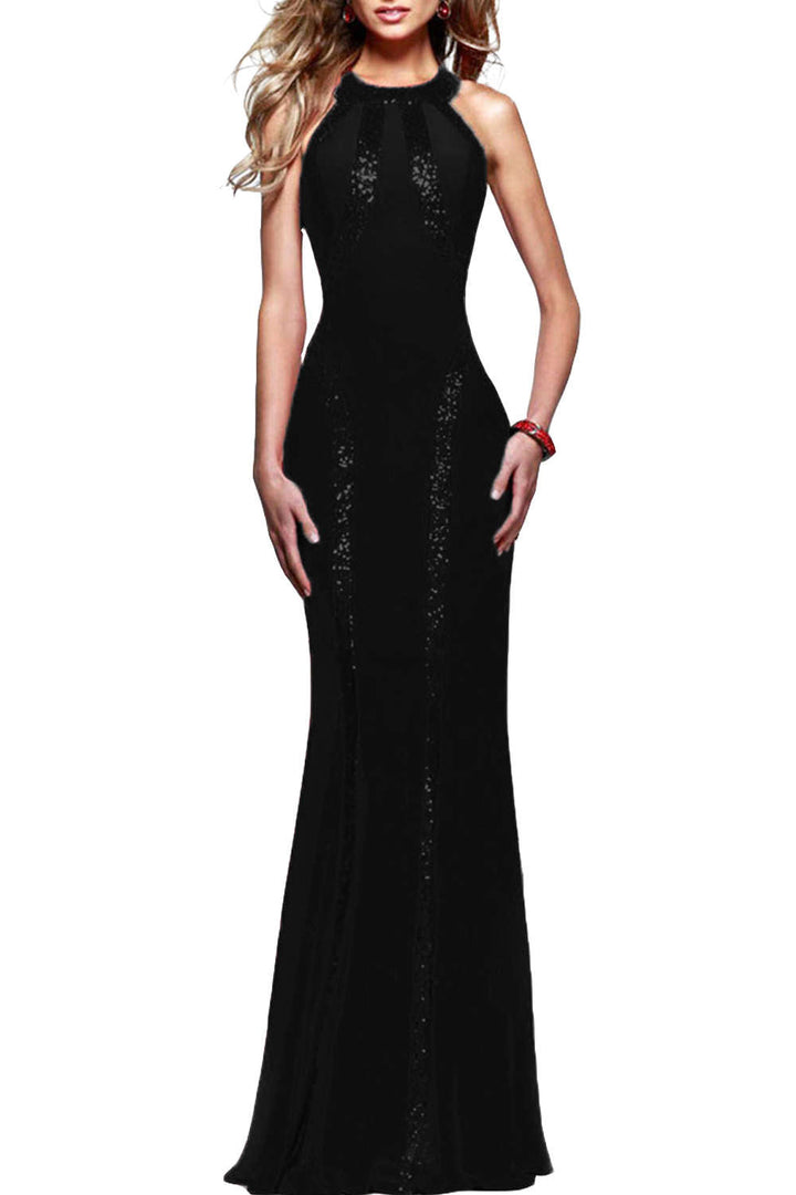 Levoire | Femmes Superbe robe de bal en jersey avec sequins Noir