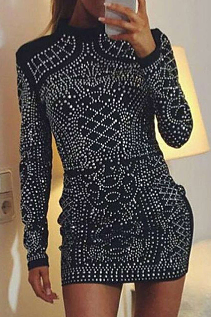 Levoire | Robe Mini ornée de faux diamants entier