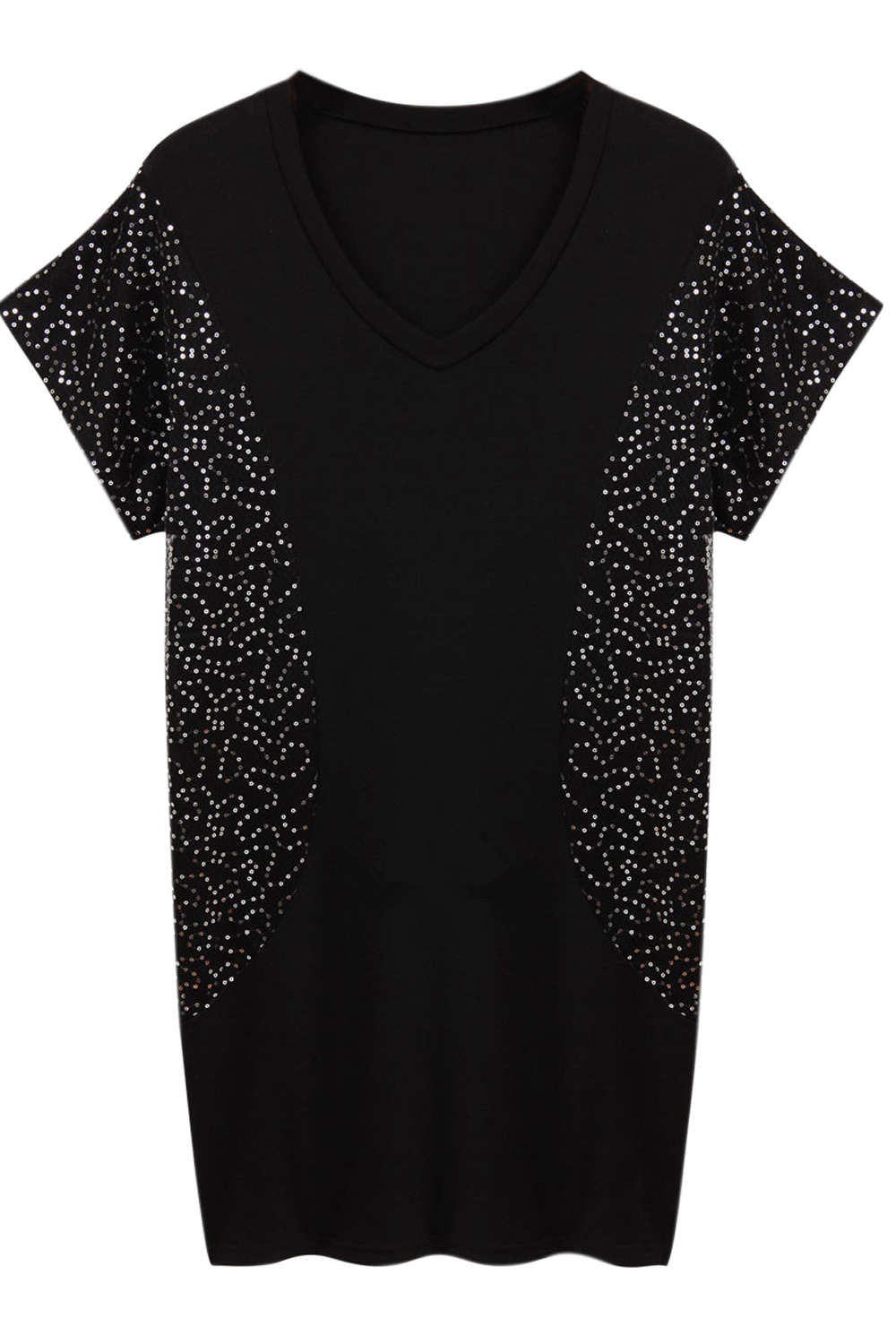Levoire | T-shirt robe à décolleté en V avec paillettes