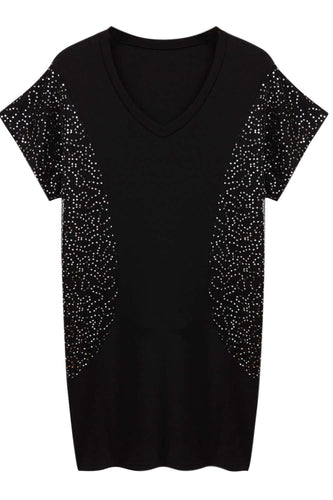 Levoire | T-shirt robe à décolleté en V avec paillettes