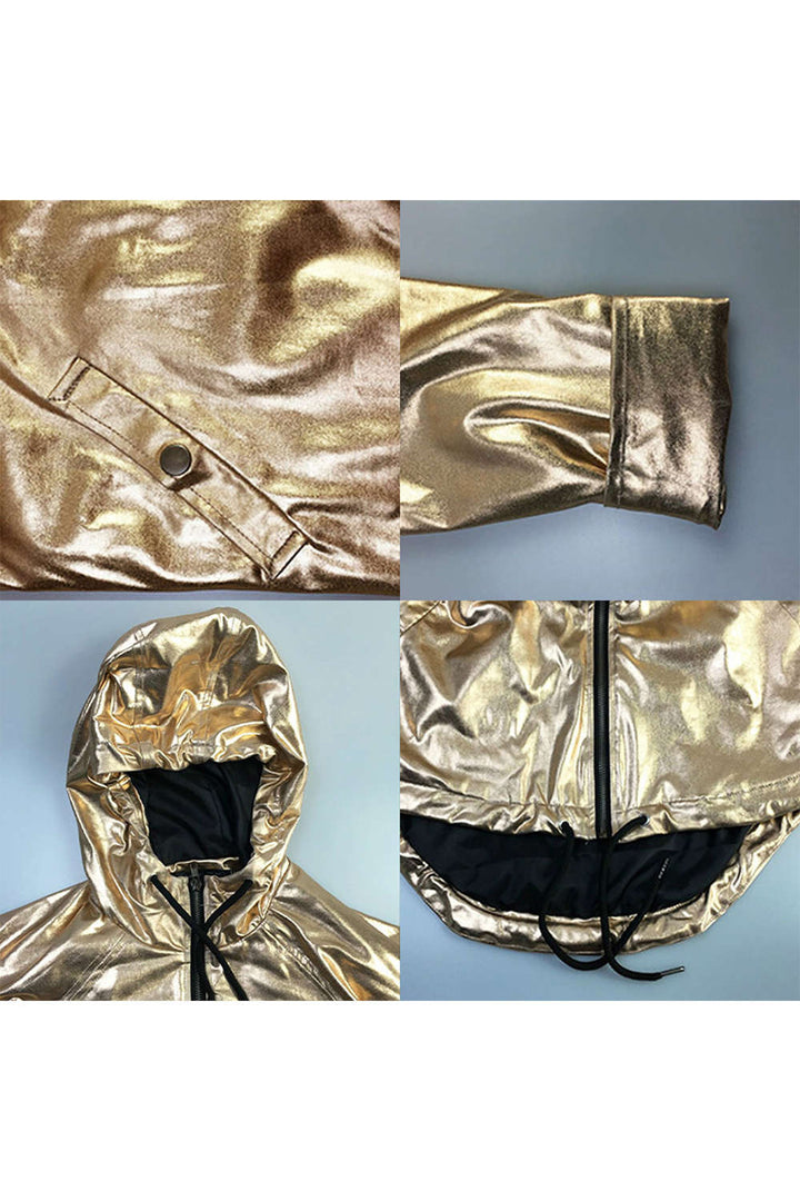 Levoire | Veste à capuche métallique brillante pour filles