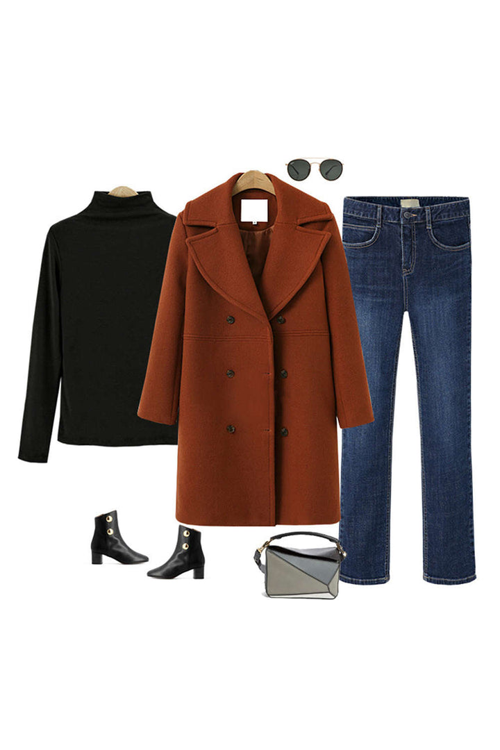 Levoire | Manteau Long en Laine à Revers Simple
