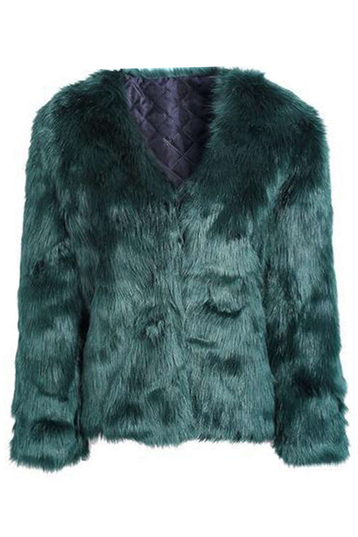 Levoire | Manteau court en fausse fourrure pour femmes Vert