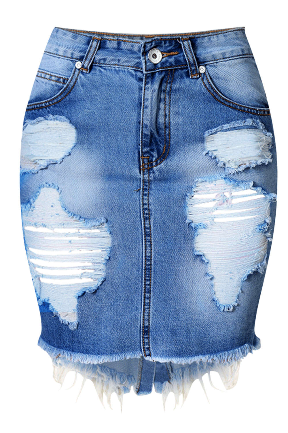 Levoire | Jupe en denim mini taille haute