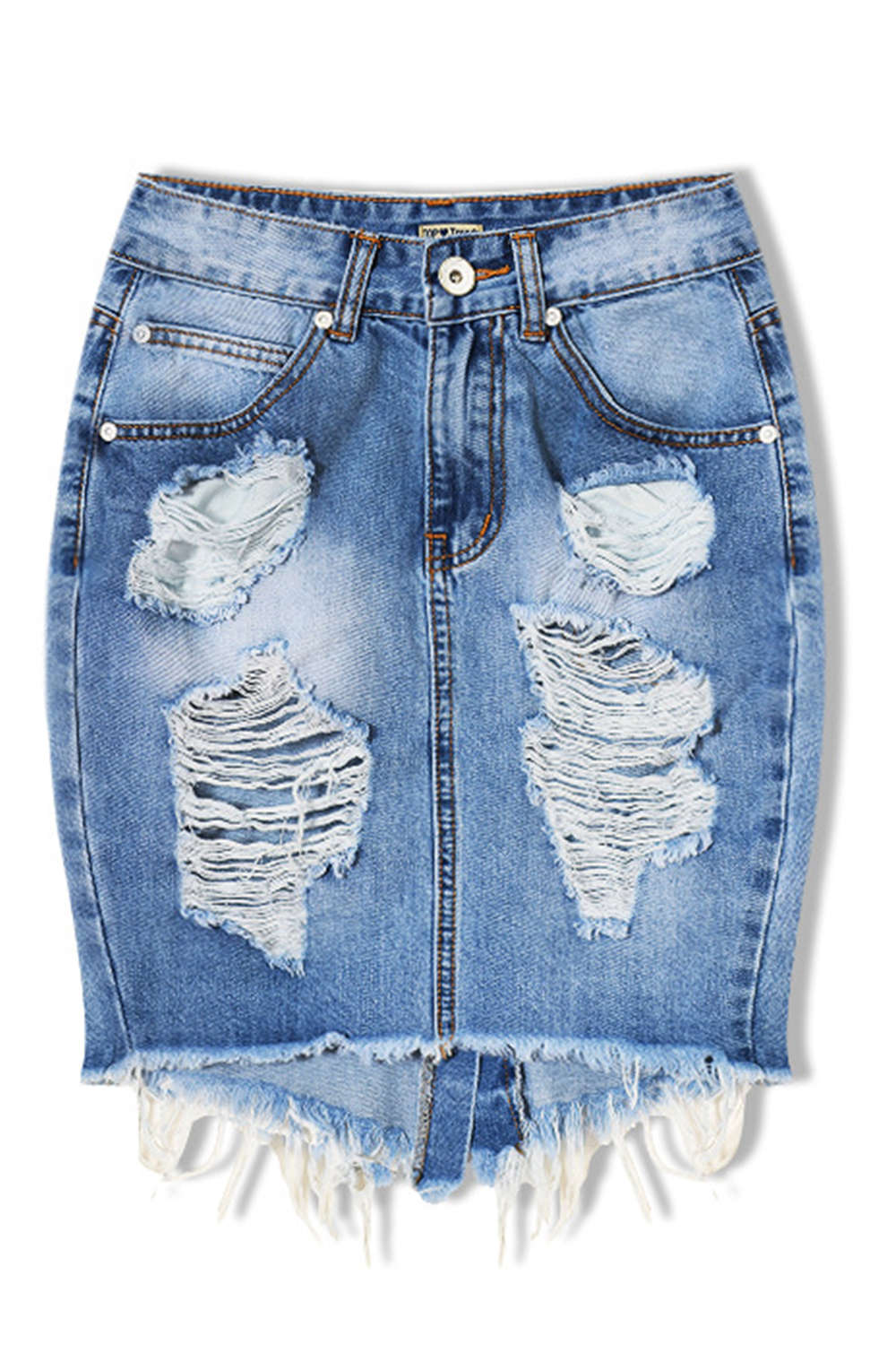 Levoire | Jupe en denim mini taille haute