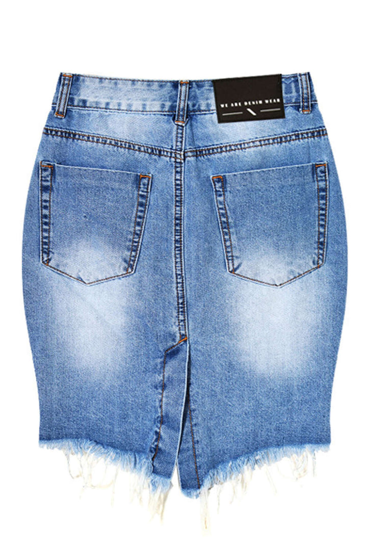 Levoire | Jupe en denim mini taille haute
