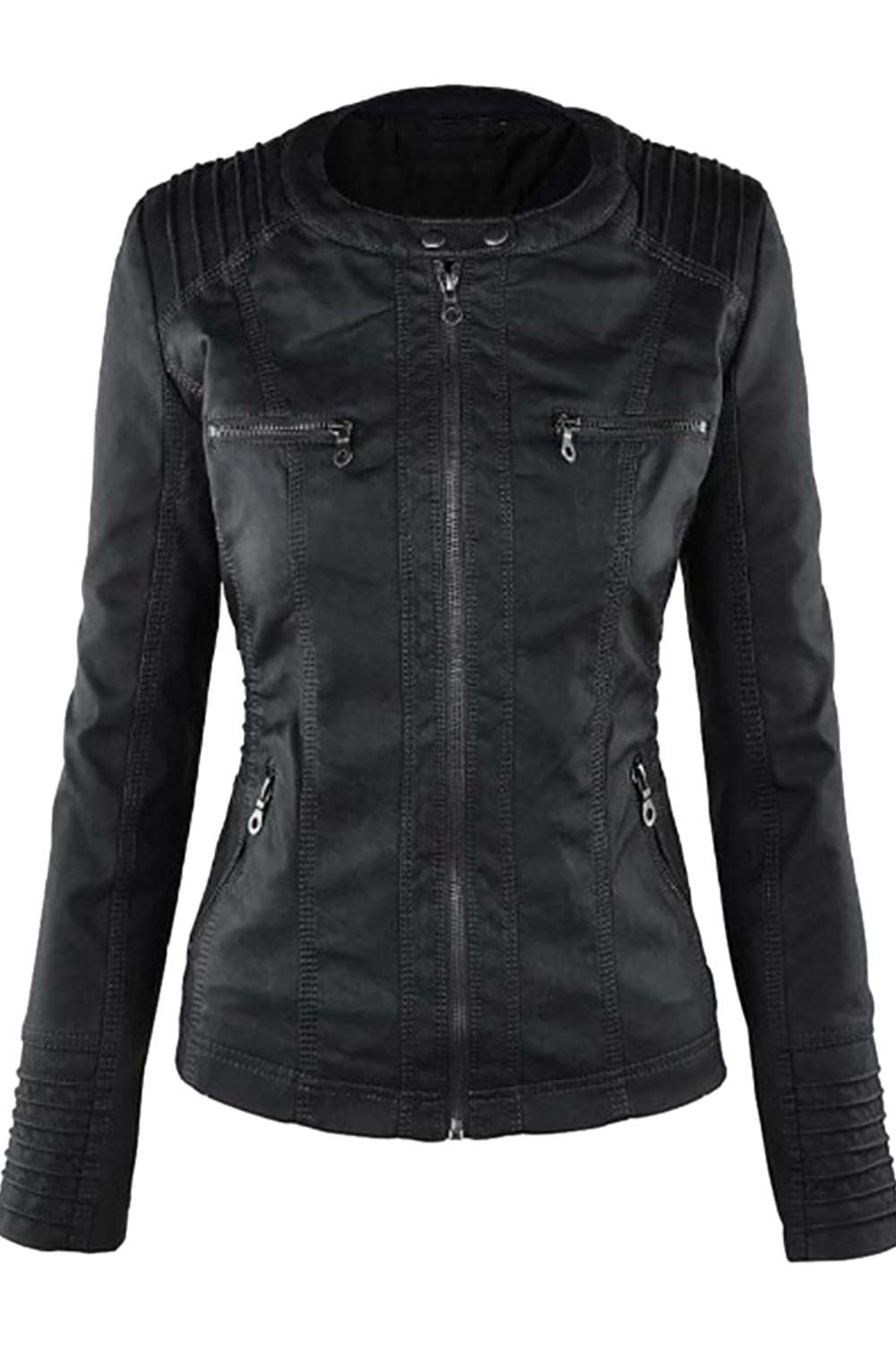 Levoire | Veste à capuche en similicuir pour femmes avec zip