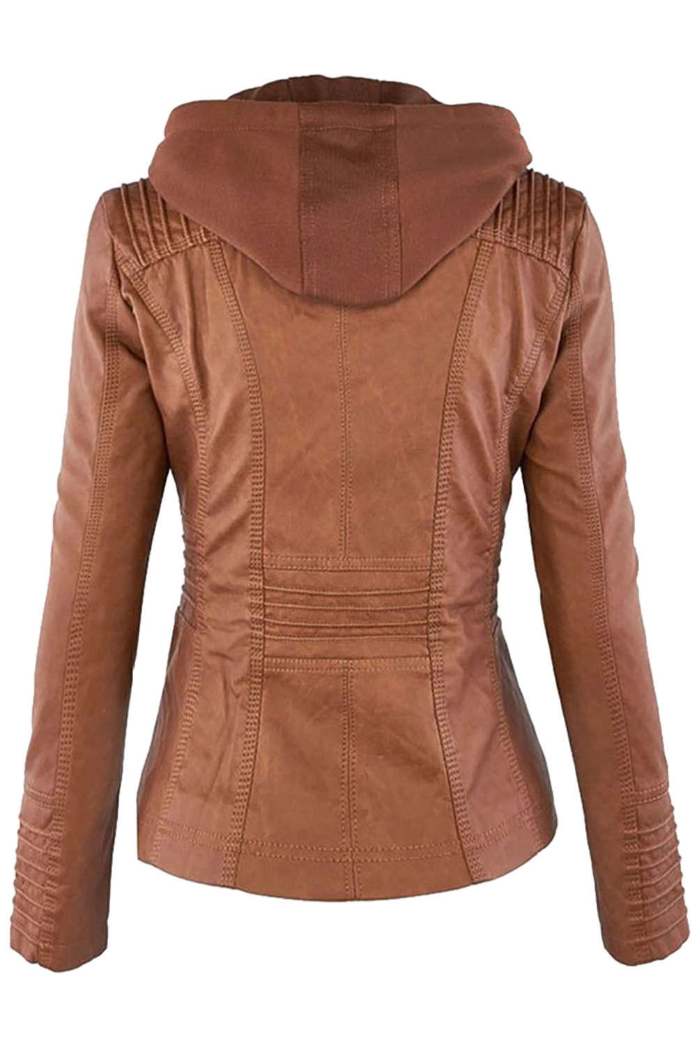 Levoire | Veste à capuche en similicuir pour femmes avec zip