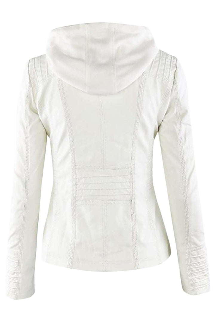 Levoire | Veste à capuche en similicuir pour femmes avec zip