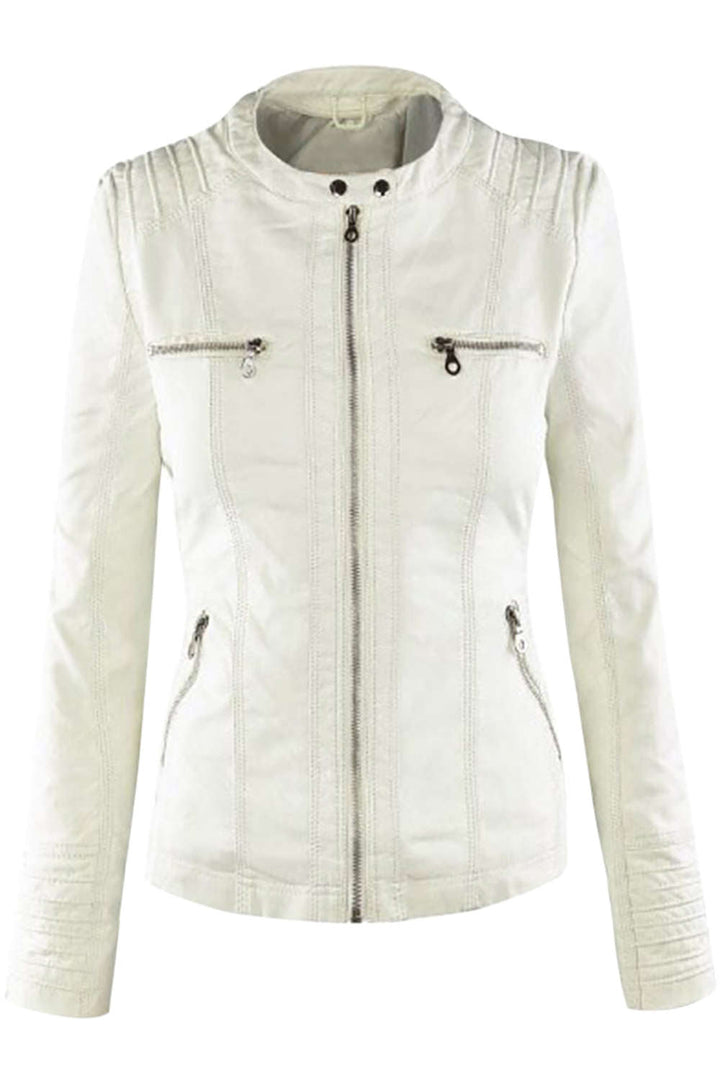 Levoire | Veste à capuche en similicuir pour femmes avec zip