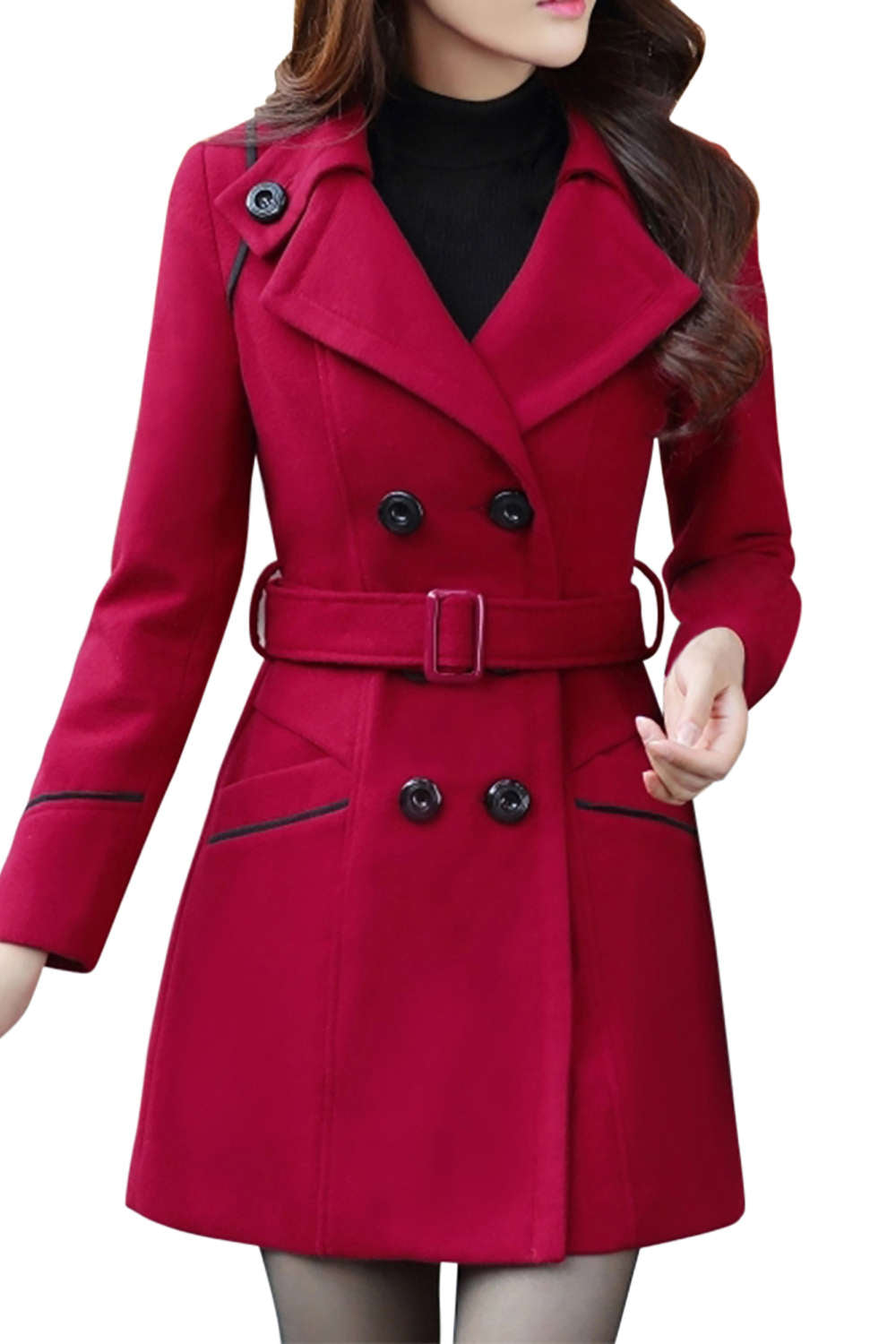 Levoire | Manteau en mélange à double boutonnage pour femmes