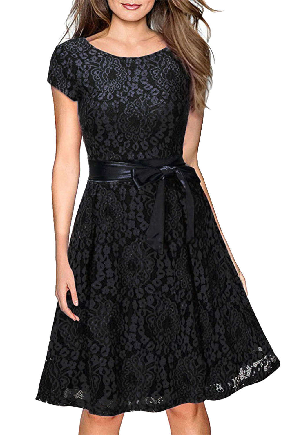 Levoire | Robe Mini Courte en Dentelle Vintage Noir