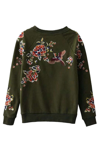 Levoire | Sweat-shirt à col rond floral brodé