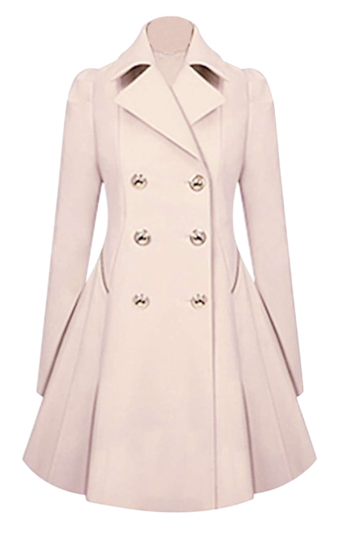Levoire | Manteau trench doudoune double boutonnage pour femmes Abricot