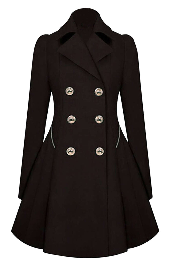 Levoire | Manteau trench doudoune double boutonnage pour femmes Noir