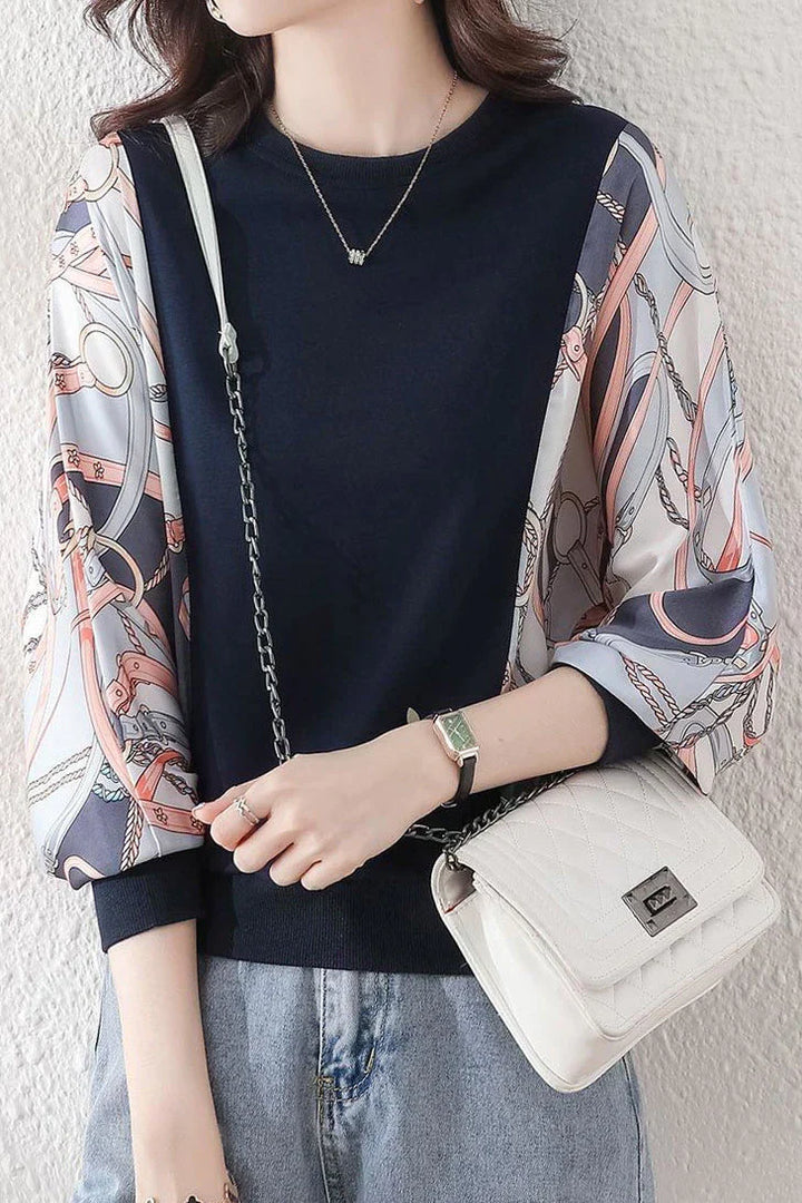 Levoire | PULL AVEC IMPRIMÉ SOUS LES BRAS Bleu