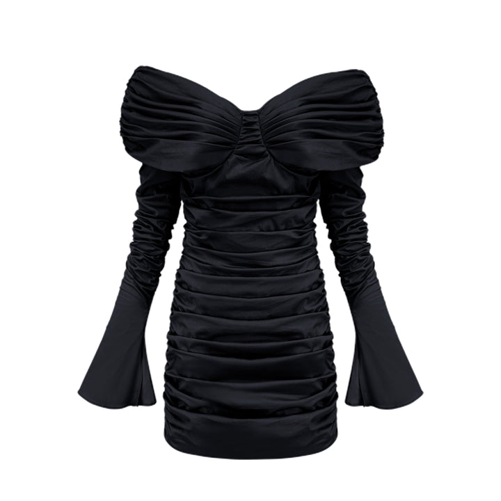 Levoire | Robe Mini À Épaules Dégagées Raffung Noir
