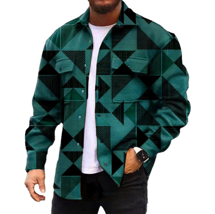 Levoire | Veste À Boutons Avec Poches Pour Hommes Bleu Vert