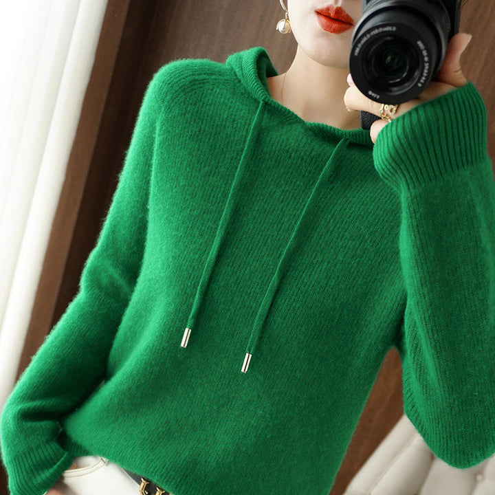 Levoire | Pull Confortable Avec Capuche Émeraude