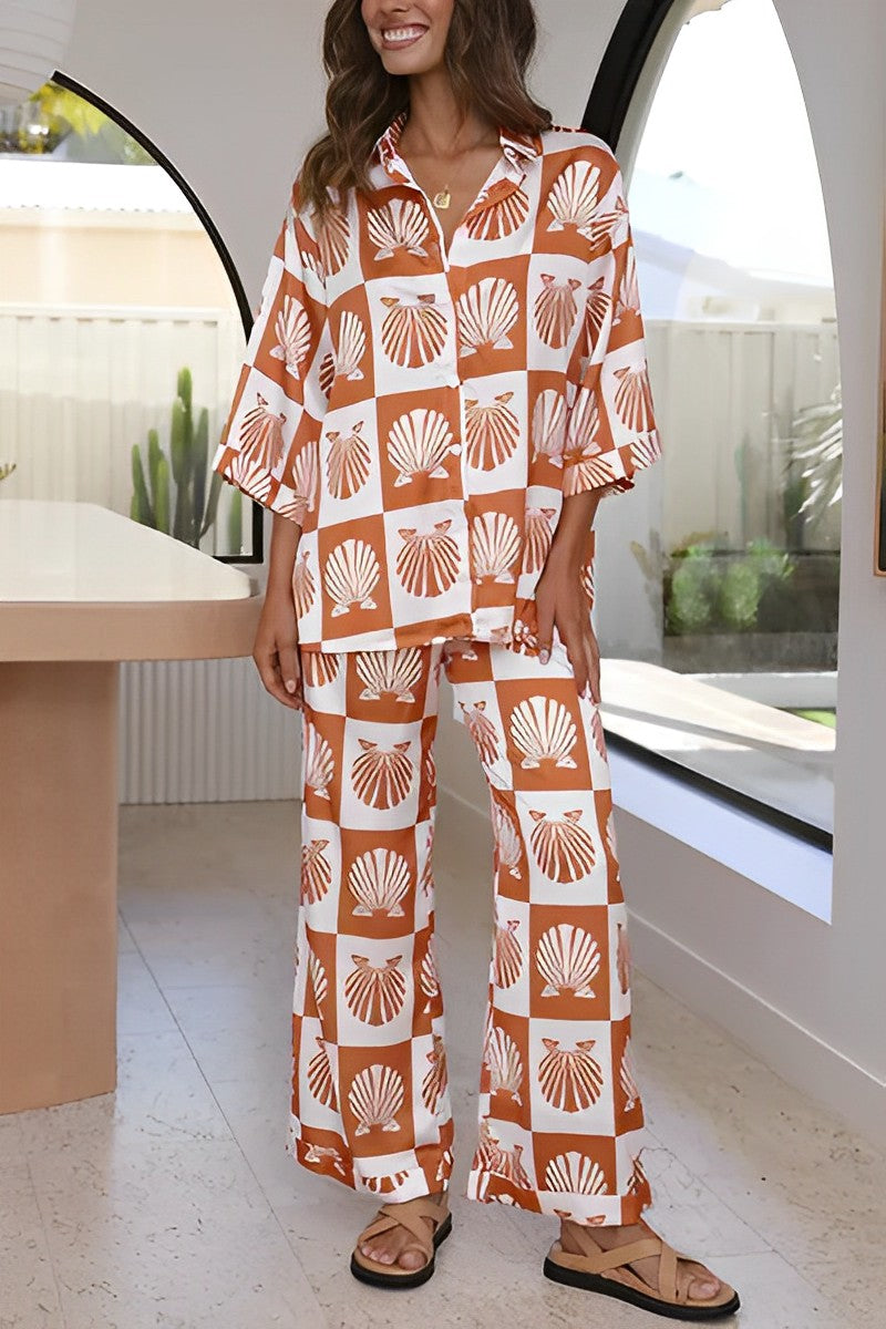 Levoire | Combinaison Élégante Fluide Femme Orange