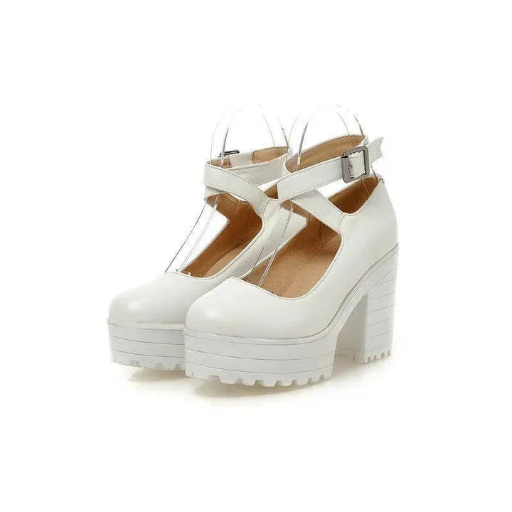 Levoire | Escarpins avec plateforme et talon large Blanc