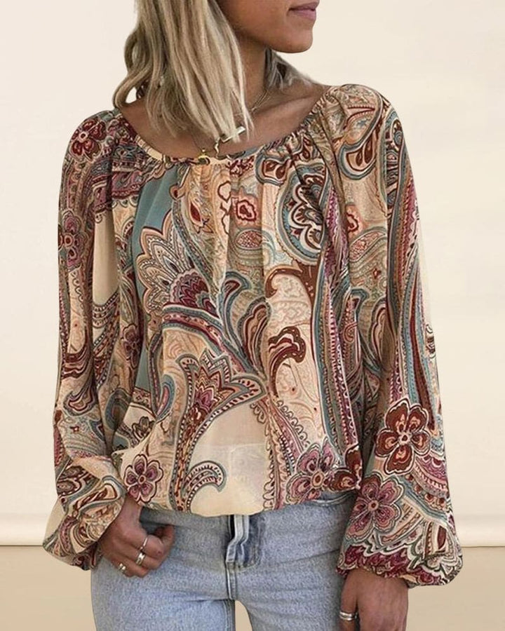 Levoire | Blouse Boho Avec Imprimé Et Lanternes