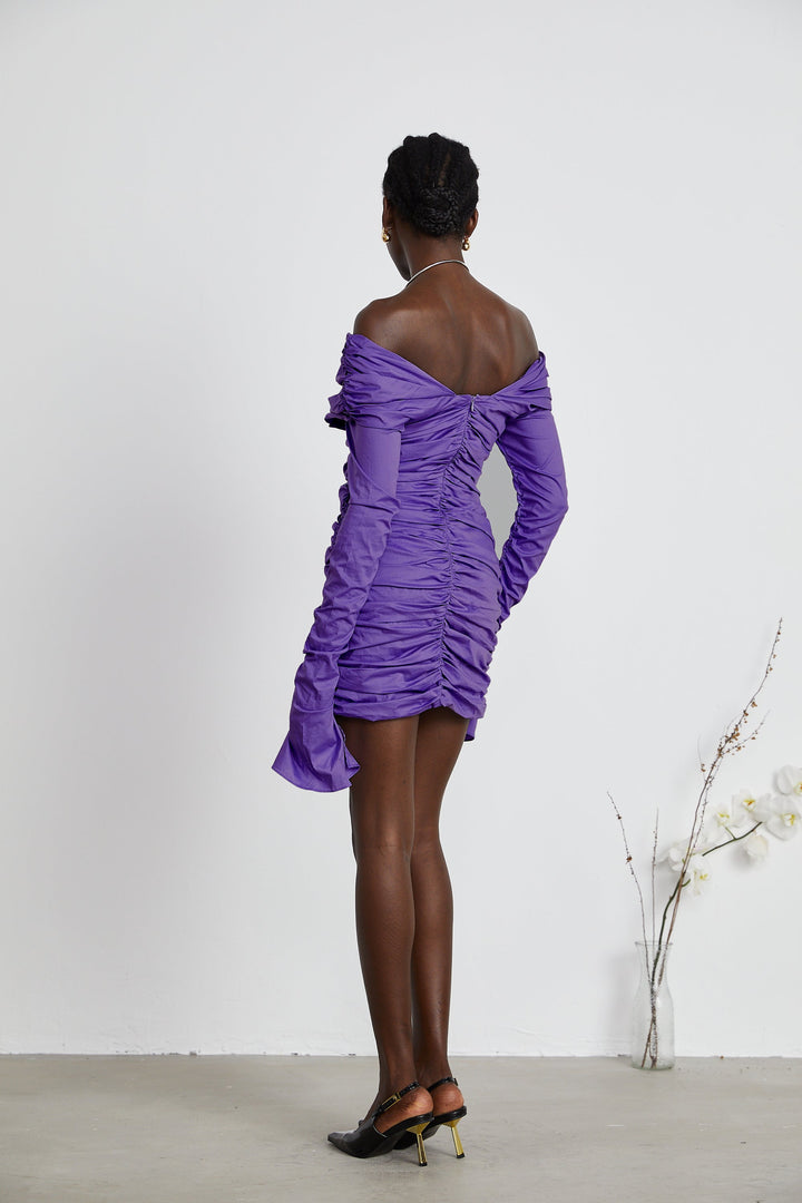 Levoire | Robe Mini À Épaules Dégagées Raffung