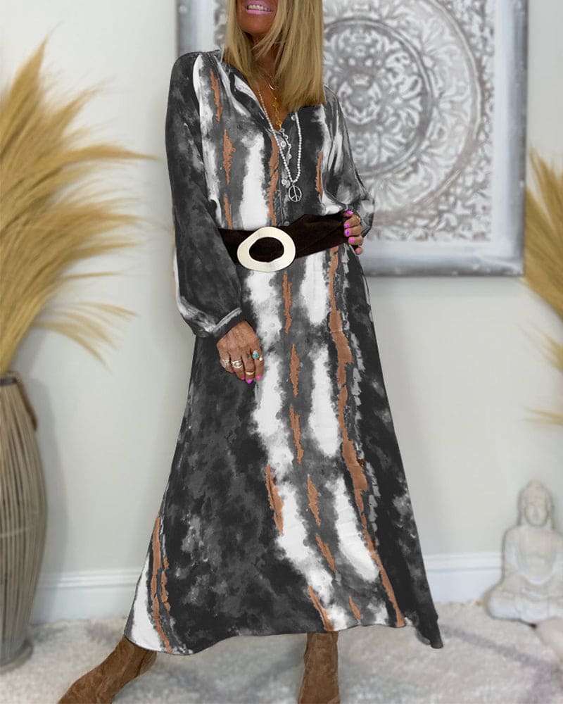 Levoire | Robe Tie Dye Patchwork Pour Femmes Gris