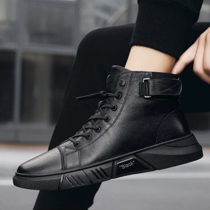 Levoire | Bottes en cuir noires et chaudes