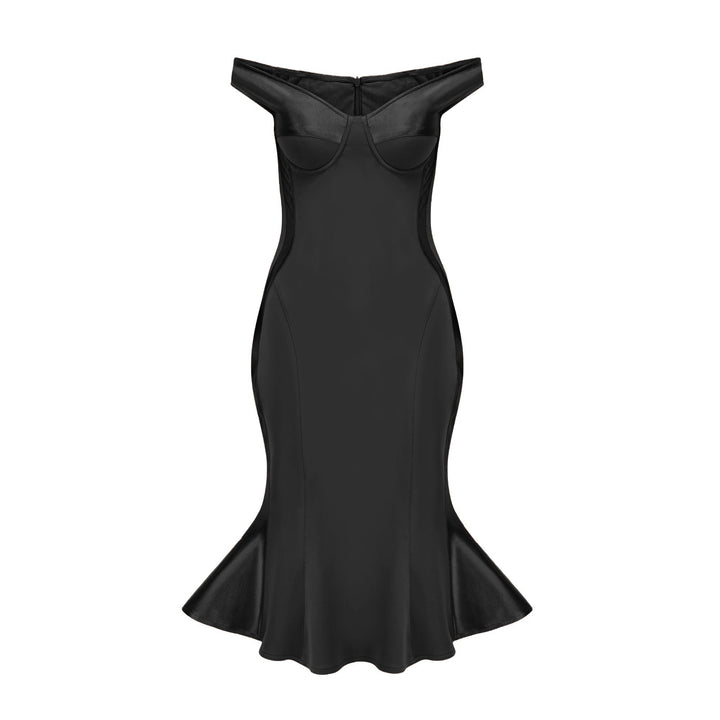 Levoire | Bustier Style Robe Midi Ajustée Noir