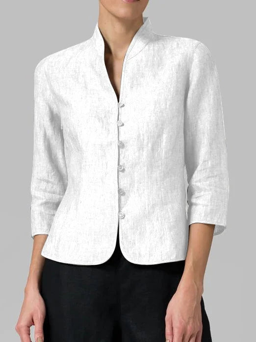 Levoire | Blouse Pour Femmes Avec Fermeture À Boutons Blanc