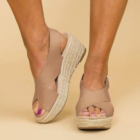 Levoire | Sandales À Talons Compensés Avec Des Sangles Élastiques Pour Femmes